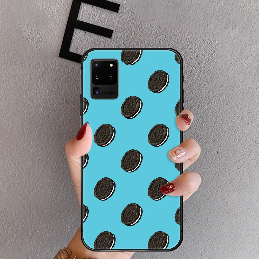

Oreo Milk Cookies Phone Case Cover For Samsung Galaxy Note S 7 8 9 10 20 10E Plus Lite Uitra Black Black Etui Luxury Coque
