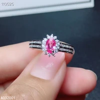 kjjeaxcmy fine jewelry natural pink sapphire 925 sterling silver new women ring support test classic