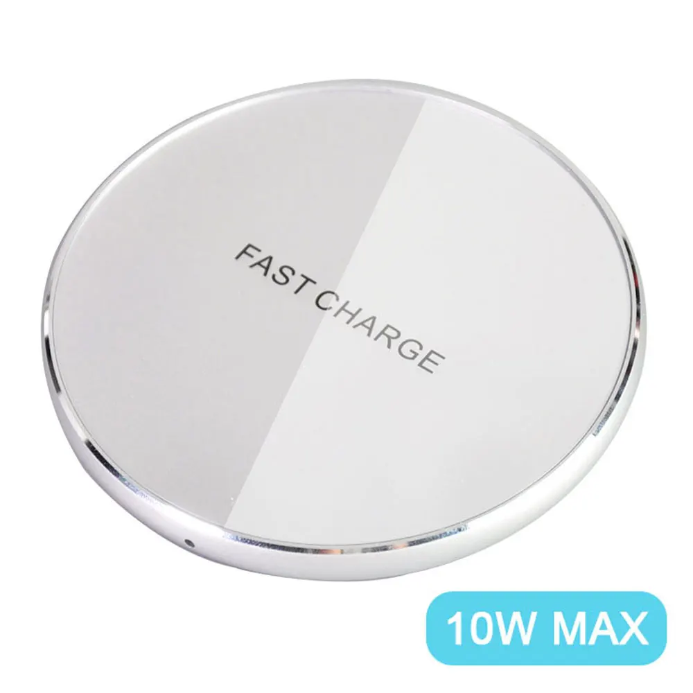 10W Silver QI Беспроводное зарядное устройство 10 Вт 15 Вт для mi 9 для samsung note10 5G для huawei mate 30 pro p30 pro для iphone 11 pro max зарядное устройство беспроводное - Цвет: 10W Silver