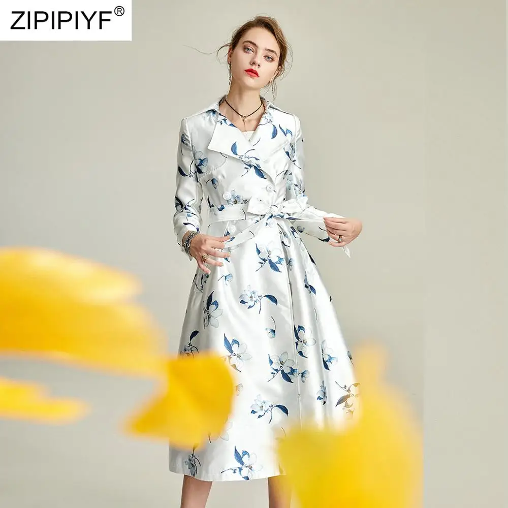 Женский Тренч со шнуровкой высококачественный атласный жаккардовый в офисном