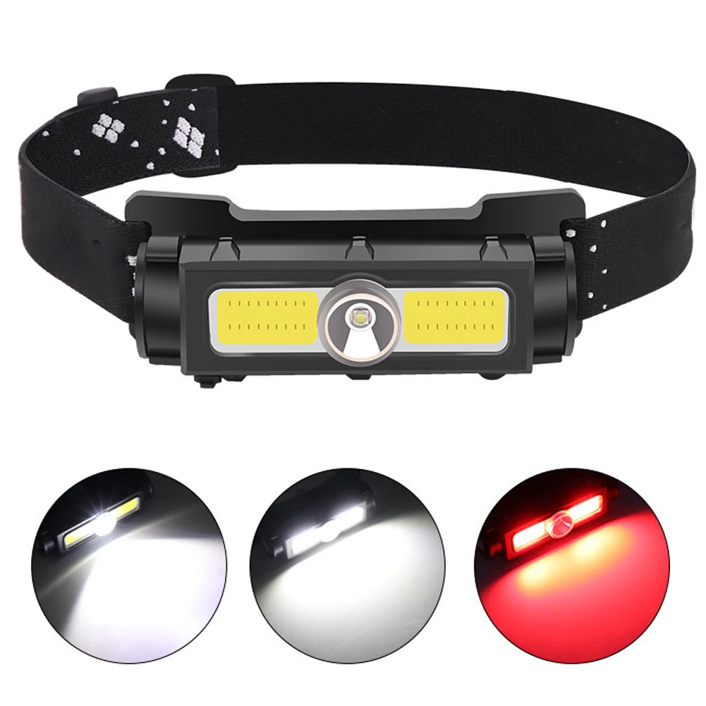 

Прямая поставка, Портативный Миниатюрный светодиодный налобный фонарь XPG + COB с зарядкой от USB, налобный фонарь для кемпинга, рыбалки, фонарик...