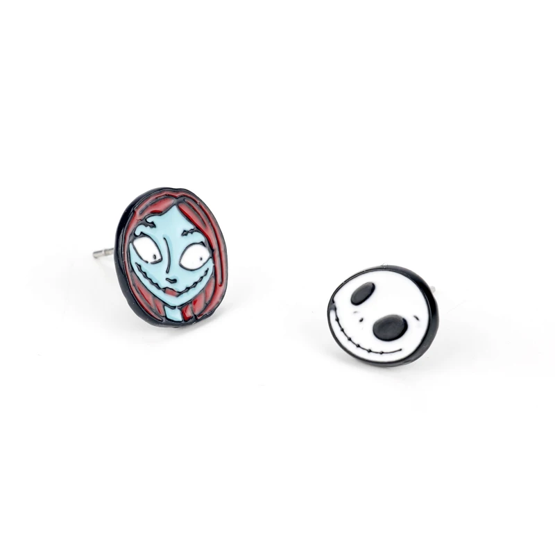 Anime One Piece Luffy Tom and Jerry Alice in Wonderland Stud Earrings The Nightmare Before Christmas Jack Sally Cute Earrings