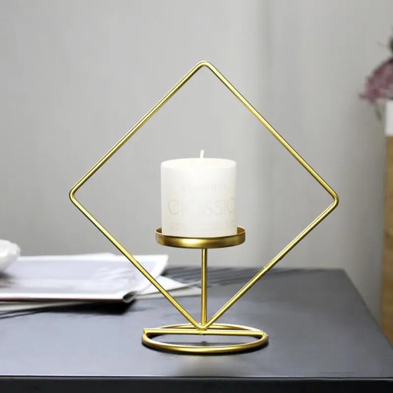 Nordic Style Metal Iron Geometric Candlestick Candle Holder Home Party Decoration Candlelight Dinner Crafts Living Room Decor | Дом и сад