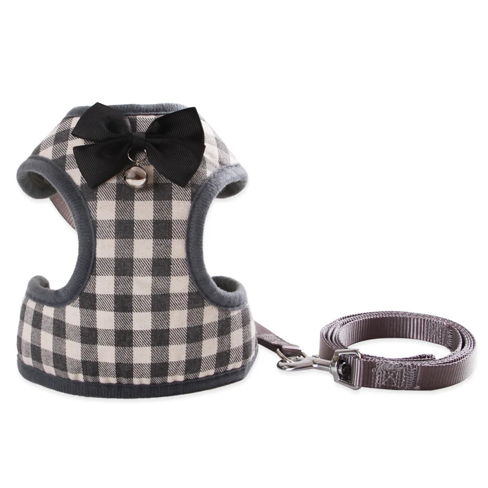 Rope length 120cm Поводок для домашних животных, веревка, ремни для собак, маленькая кошка, собака, модный любимый сетчатый клетчатый бант, вечернее платье, ошейник для собак - Цвет: Rope length 120cm