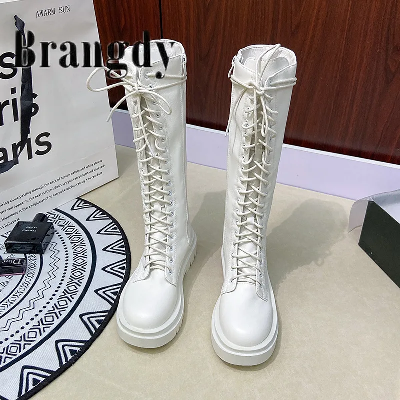 

Женские облегающие сапоги выше колена на танкетке, привлекательные износостойкие Нескользящие сапоги на толстой подошве и высоком каблуке...