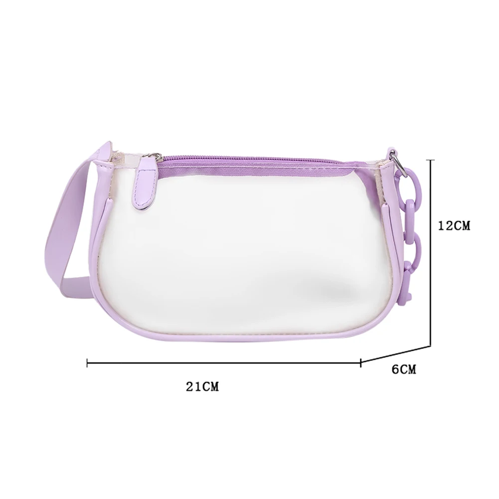 

Fashion Women's Shoulder Bag PVC Transparent Chain Shoulder Underarm Bags Casual Ladies Shopper Zipper Small Purse and Handbag