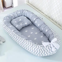 8550cm baby nest bed with pillow portable crib travel bed infant toddler cotton cradle baby bed bassinet bumper for newborn