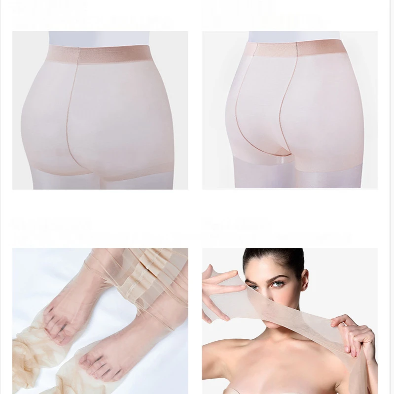 

Women Summer Elastic Tights Stockings Breathable Slim Solid Color Fashion Sexy High Waist Sun Protection Silk Stockings Hosiery