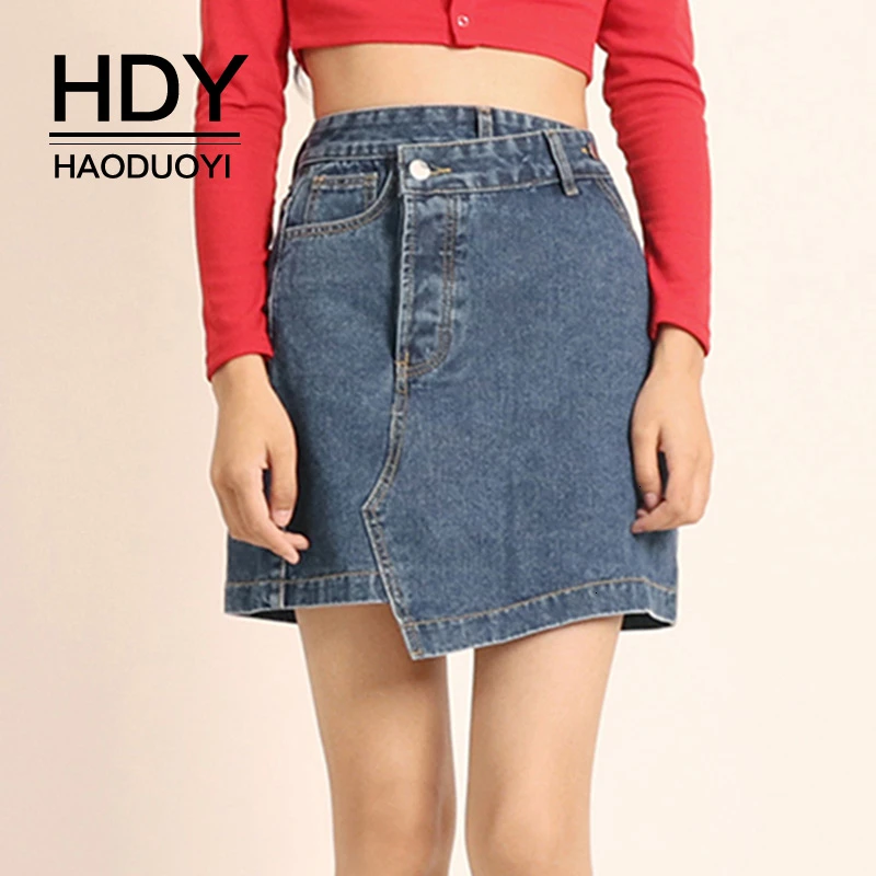 HDY Haoduoyi 2019 Новая модная простая повседневная одноцветная Асимметричная