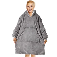 oversize hoodie sofa warm tv blankets with pocket outdoor hiking hooded sweatshirt blanket