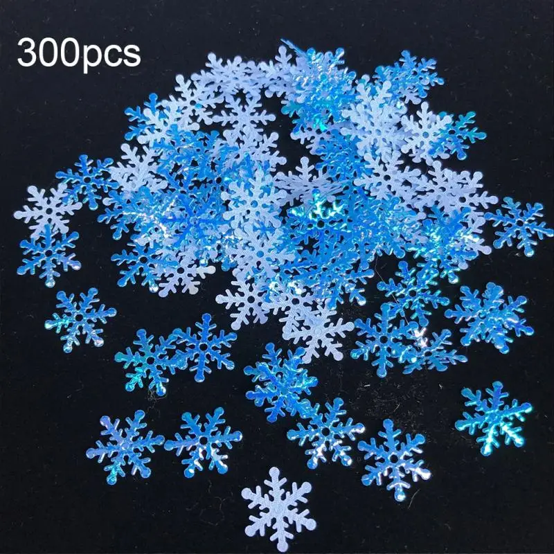 2cm 300pcs Искусственная Снежинка Замороженные вечерние рождественские украшения на Рождество дома Свадебные украшения рождественской елки украшения с утолщённой меховой опушкой - Цвет: 2cm 300pcs