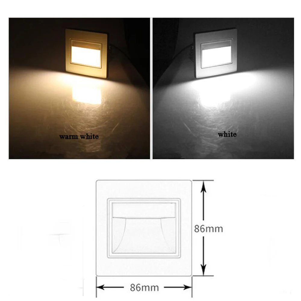 Лестничный светильник настенный светодиодный 3W + лампы ступенчатая лампа