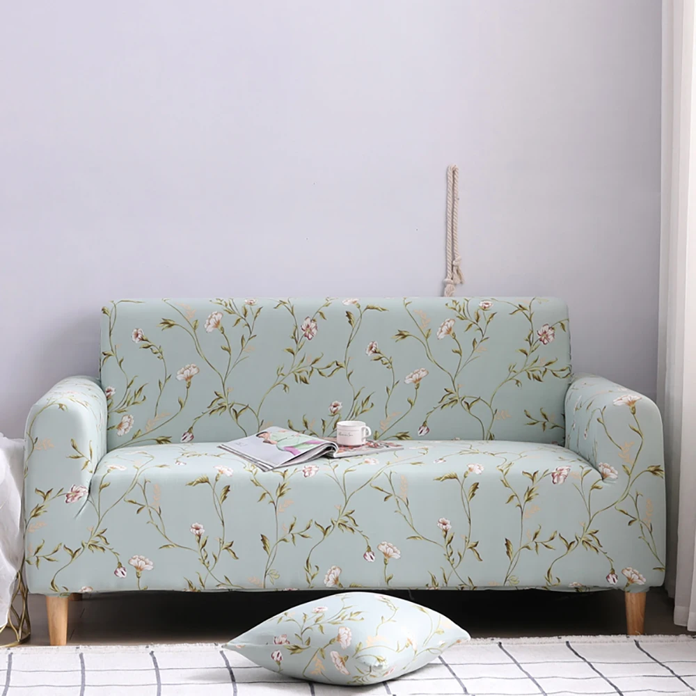 Feather Sofa Cover Sectional For Living Room Simple Classic Soft Stretch Tight Blue Couch Sofa Cover Washable | Дом и сад