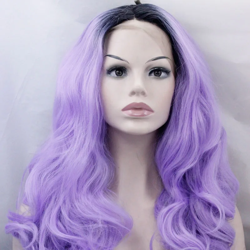 Эффектом деграде (переход от темного к фиолетовый Синтетические волосы на