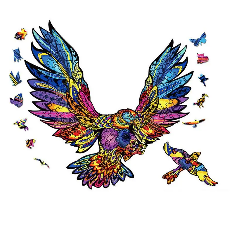 

3D Wooden Puzzle For Adults and Kids,Animals Shape Puzzle,Gift Puzzle,Eagle, Hawk Shape Colorful Wooden Puzzles,Wooden Jigsaw