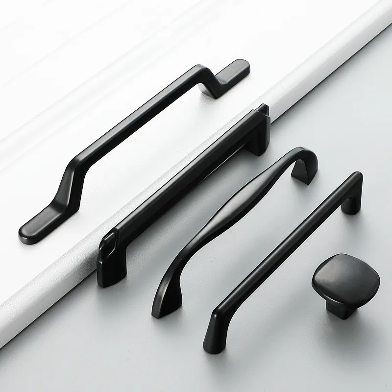 KK &amp FING американский алюминиевый сплав черный кухонный шкаф ручки твердые для