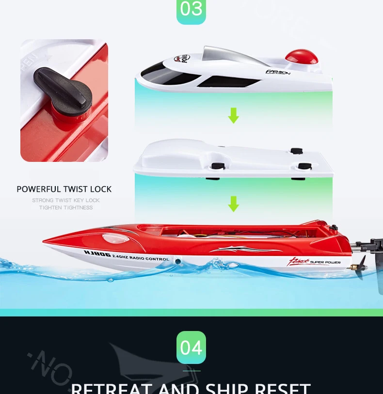 HJ806 Electric RC Boat 35KM/H High Speed Radio Remote Controlled Speedboat Racing Ship Steerable Boats Toy VS Feilun FT012 FT011