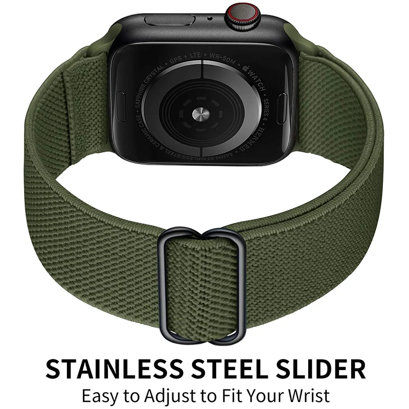 Elastic Nylon Solo Loop Strap For Apple Watch Band 44mm 40mm 38mm 42mm Adjustable Bracelet iWatch Series 3 4 5 6 Se Wristbands