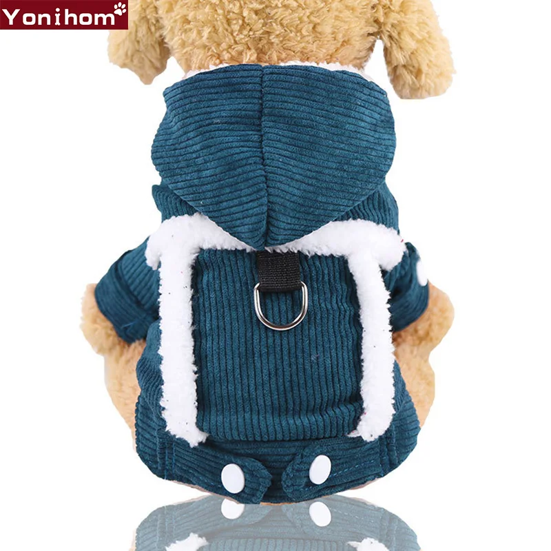 Зеленый Dog Clothes Winter Clothing for Small Medium Dogs Pet Clothes Winter Warm Thicken Hoodie Jumpsuit Dog Clothes Winter Large Coat - Цвет: Зеленый