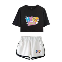 fashion design the hype house two piece set sexy short top and middle waist shorts kimetsu no yaiba lady fitness sport tracksuit