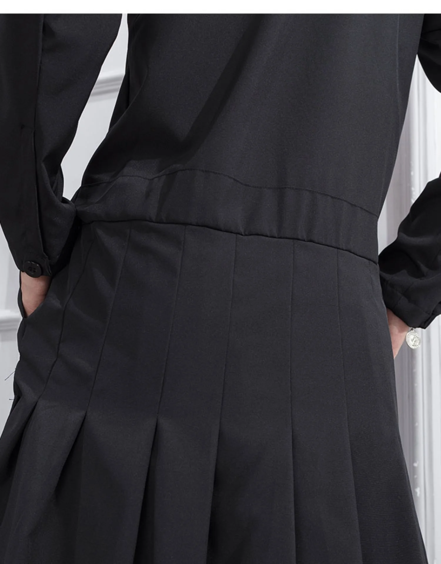 style Japanese mountain loose skirt men ins dark layered structure personality small nine point pants wide leg casual | Мужская одежда