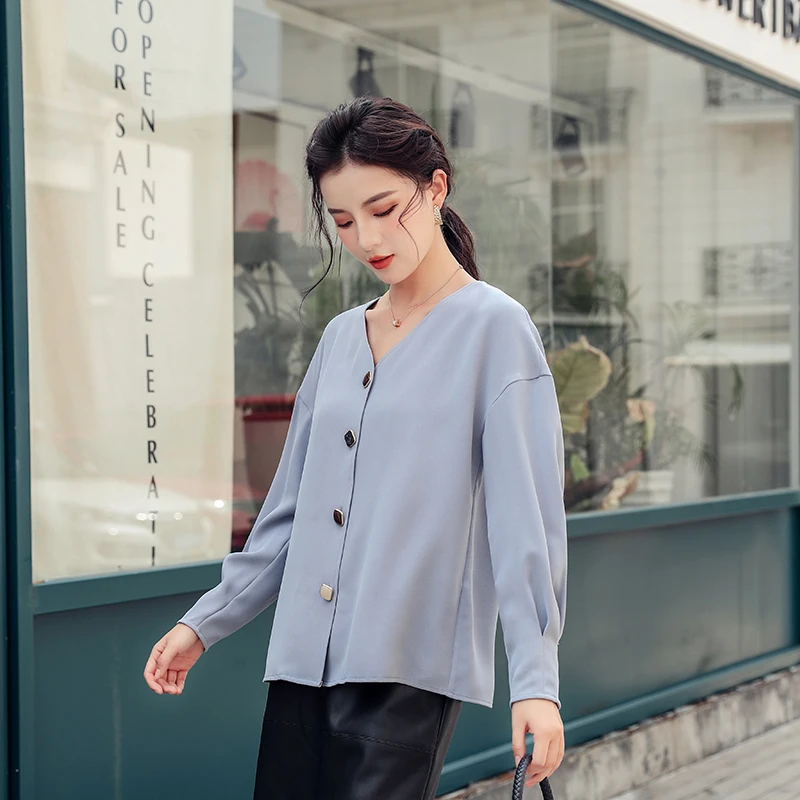 F9168 2019 new autumn winter women fashion casual lady beautiful nice Tops shirts | Женская одежда