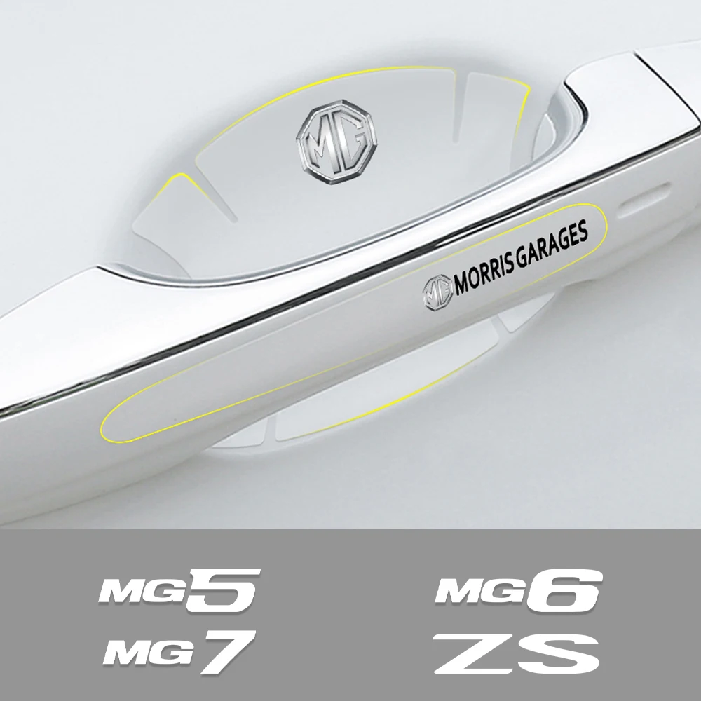 8 шт. прозрачная защитная пленка на дверную ручку автомобиля, наклейки против царапин, автомобильный декор для MG 3 5 6 7 ZS GT HS HECTOR и т. д.