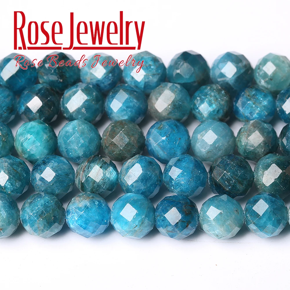 Бусины Из Натурального апатита с гранями 6/8/10 мм 15 дюймов