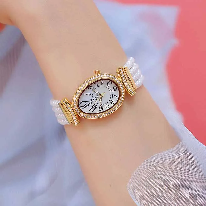 

relogio feminino 2019 Top Brand Women Watches Luxury Elegant Dress Watches Ladies Pearl Wristwatch zegarek meski