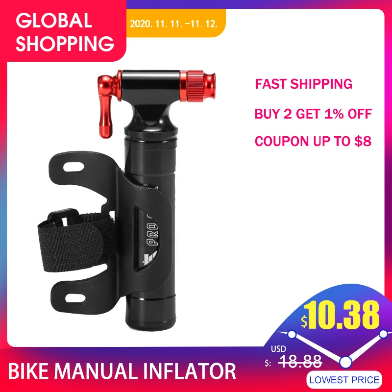 Ручной насос для велосипеда велосипедный углекислотный шин портативный Presta Schrader