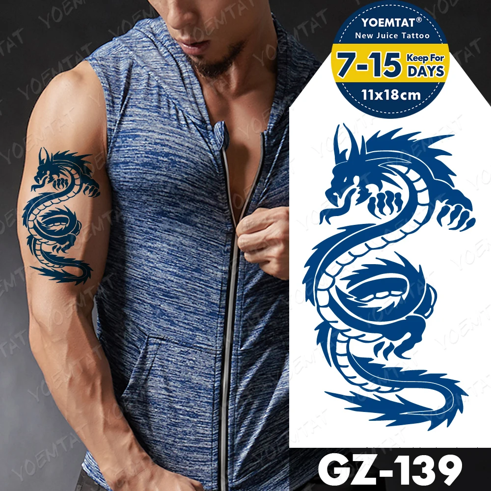 

Chest And Shoulder Tattoos For Men Tatoo Temporal Dragon Women Half Arm Juice Semi Permanent Tatto Temporary Stickers Waterproof