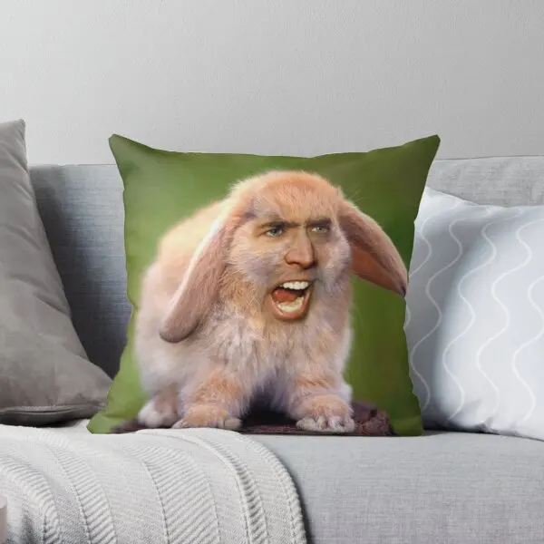 

Nicolas CageRabbit Throw Pillow Cover Print Pillow Case Waist Cushion Cover Wedding Bed Decor