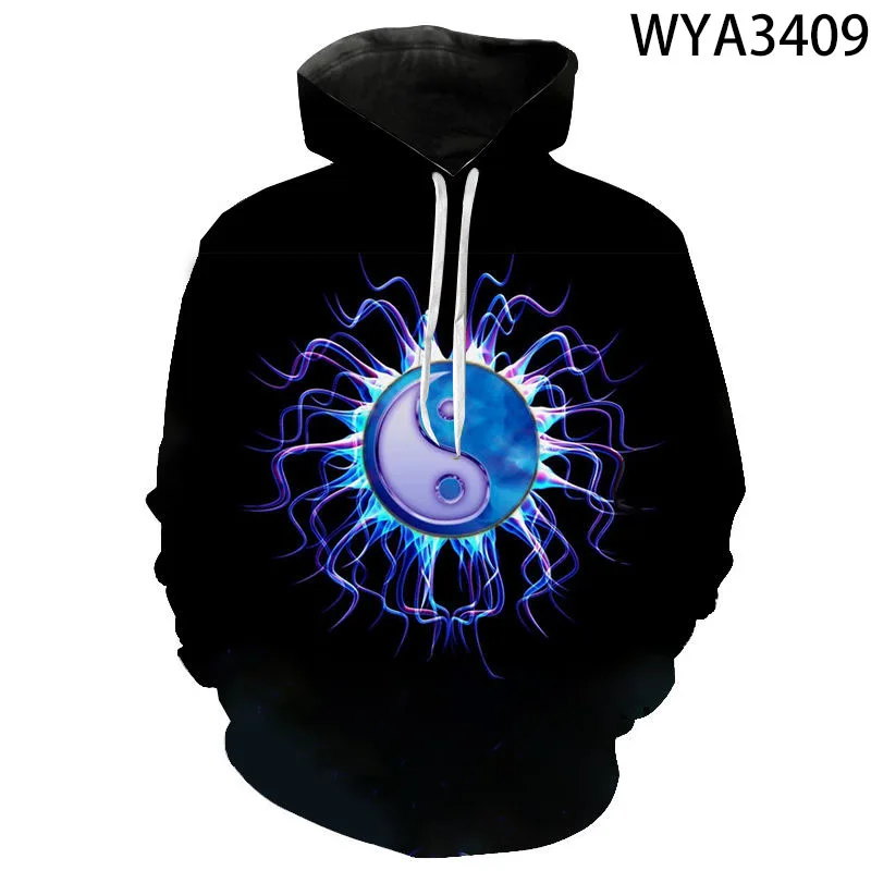 

Толстовки с 3D-принтом Yin And Yang, мужские, женские, детские пуловеры, детская одежда с длинным рукавом для мальчиков и девочек, свитшоты, пальто, ...