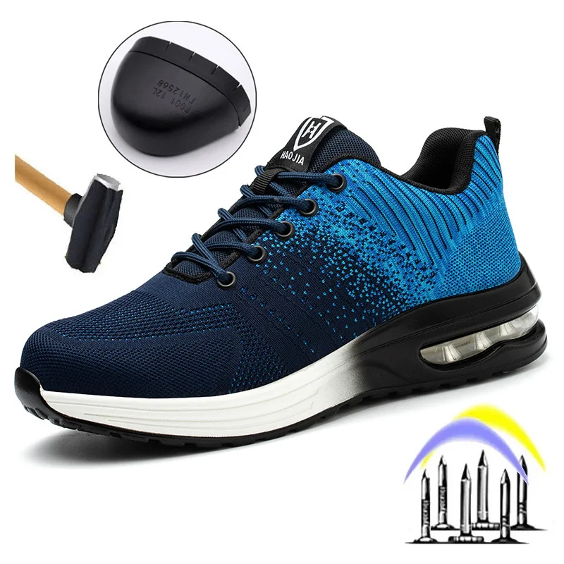 

Breathable Men Women Work Safety Shoes Anti-smashing Steel Toe Cap Working Boots Construction Indestructible Work Sneakers