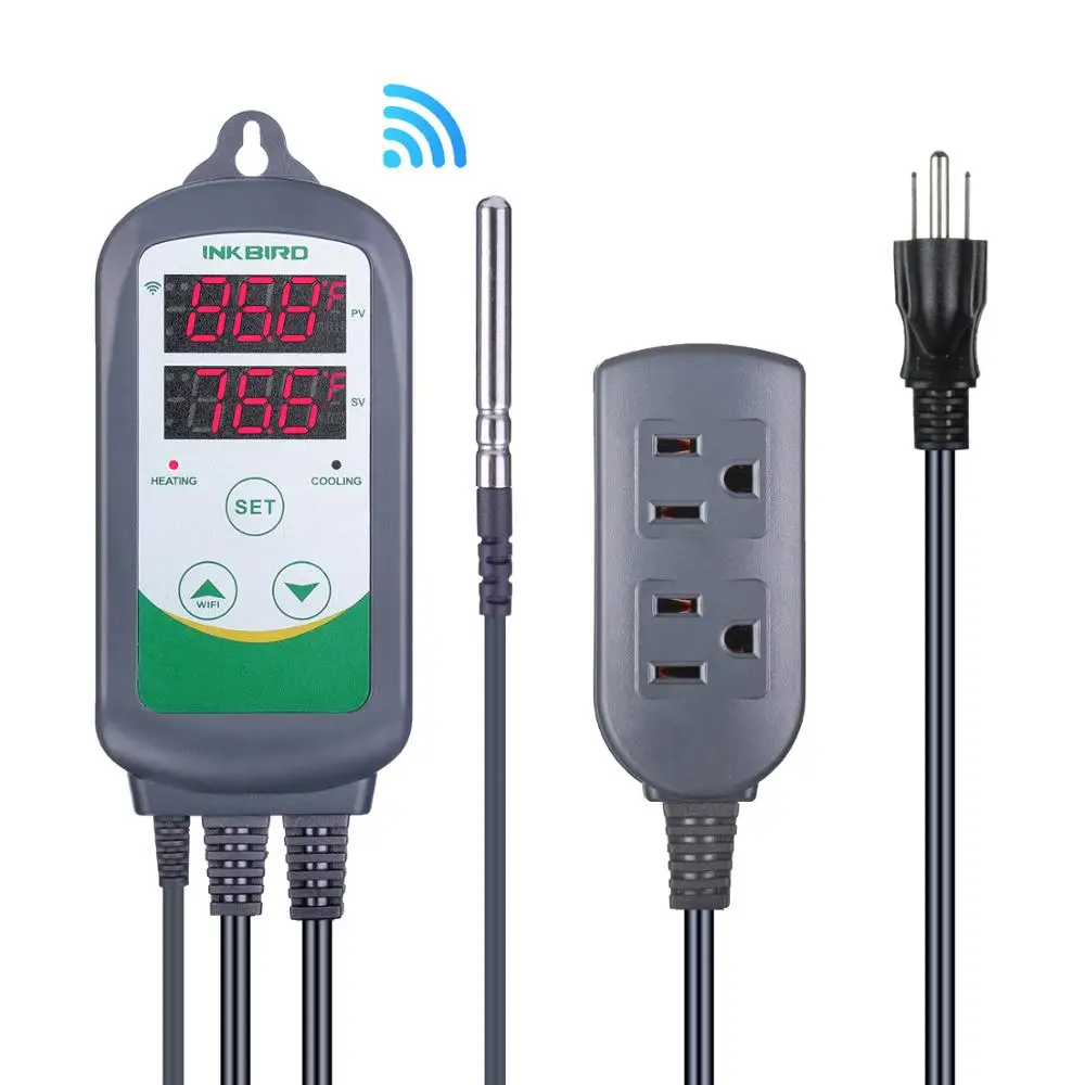 

Inkbird ITC-308 WIFI Heating/Cooling Temp Controller with Over-Temp Alarm&Calibration Functions Optional for EU US AU UK Plug