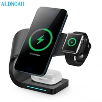 15w magnetic fast wireless charger 4 in 1 qi charging dock station for iphone 12 11 pro xs xr x 8 apple watch se 6 5 4 3 airpods