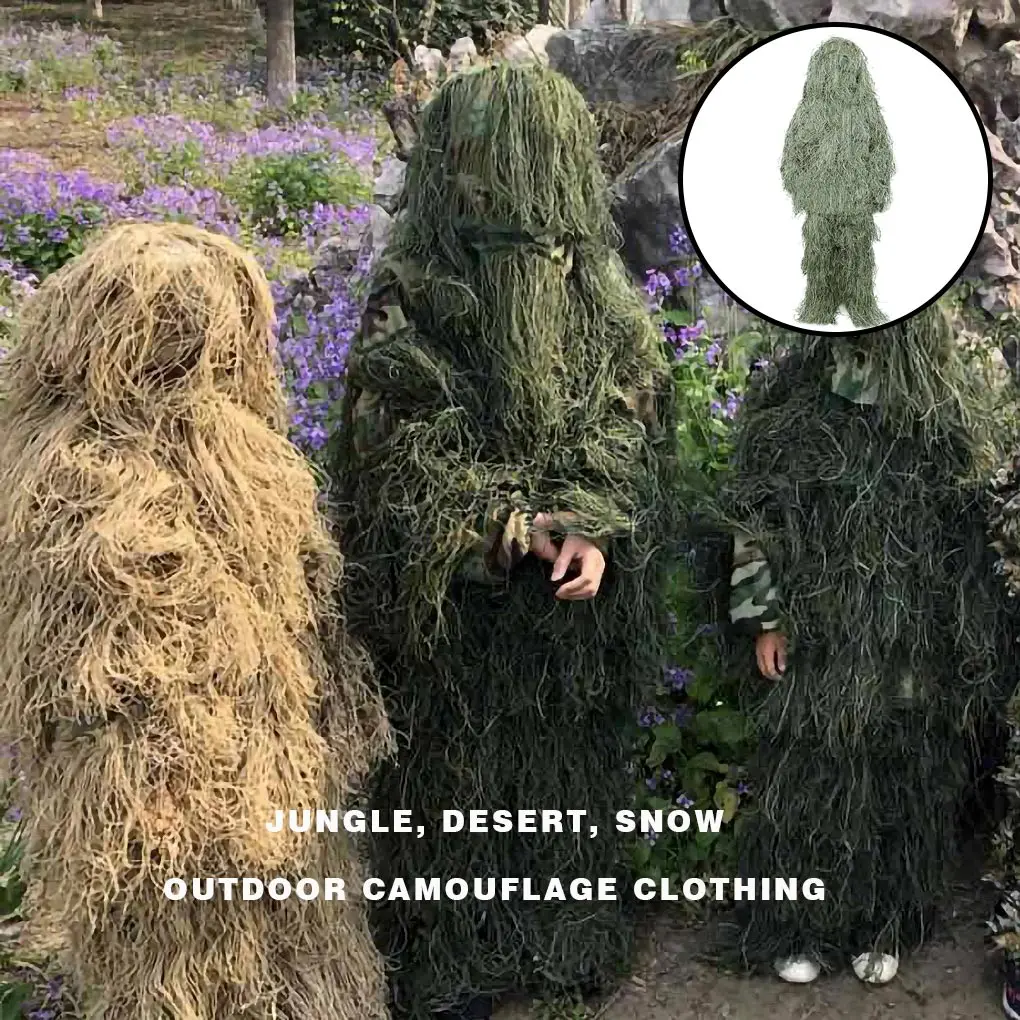 NEW 3D Camouflage Suit Hunting Ghillie Secretive Clothes Invisibility Army Sniper Airsoft Shooting Military Uniform | Спортивная