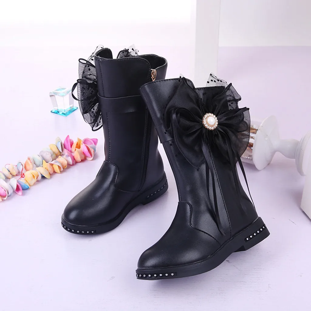 Toddler Infant Kids Baby Princess Butterfly Knot Shoes Fashion Leather Boots Children's shoes boots New Brand | Детская одежда и