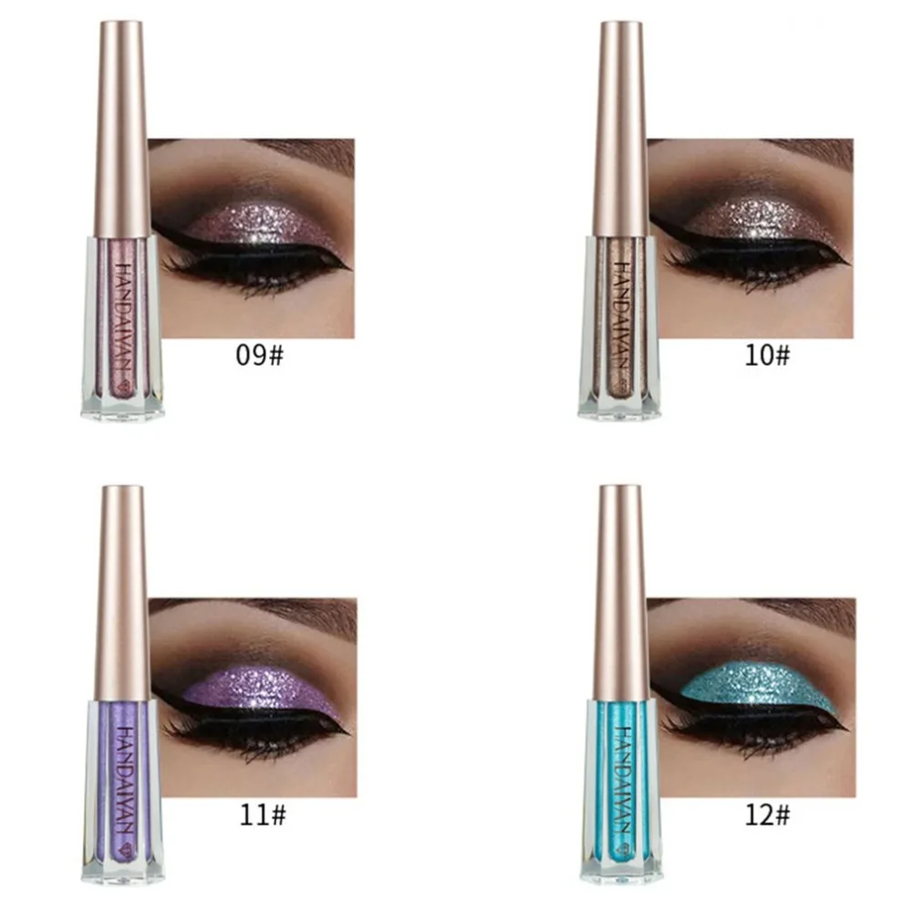 Водонепроницаемый Алмазный Блеск Тени для век портативный размер женский макияж