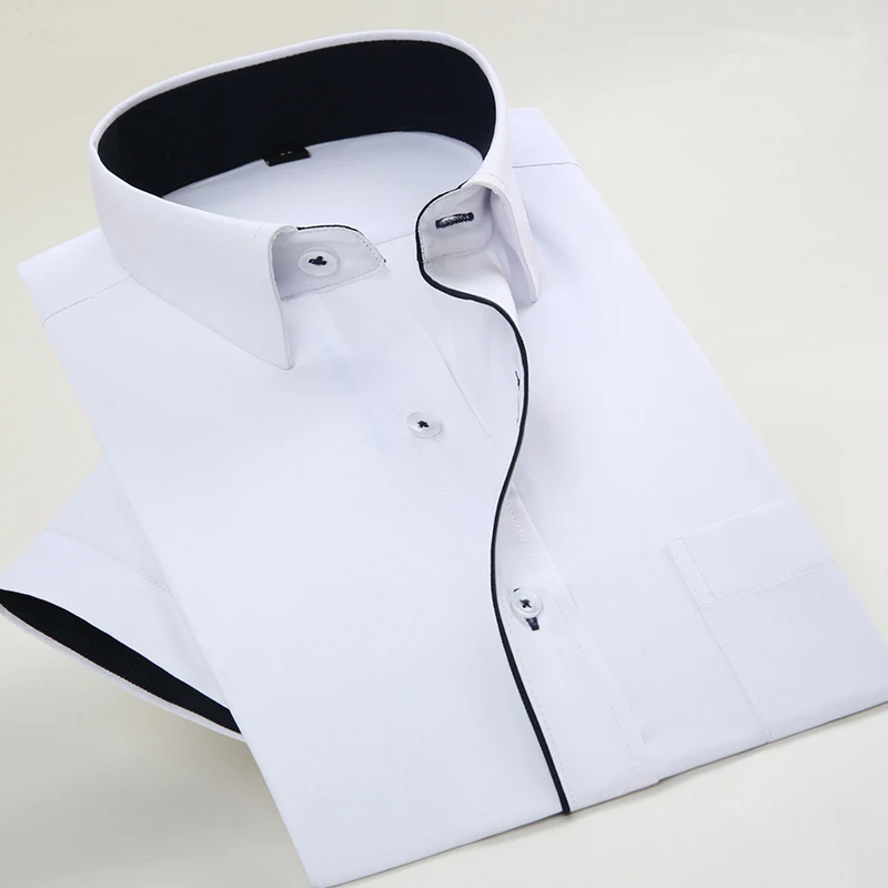 

Мужская однотонная деловая рубашка, темно-синяя однотонная формальная рубашка из Твила, одежда для работы, 2019