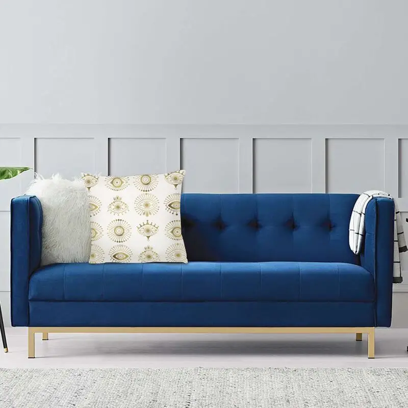 Наволочка Hamsa в стиле бохо с изображением сглаза Золотая палитра марокканских