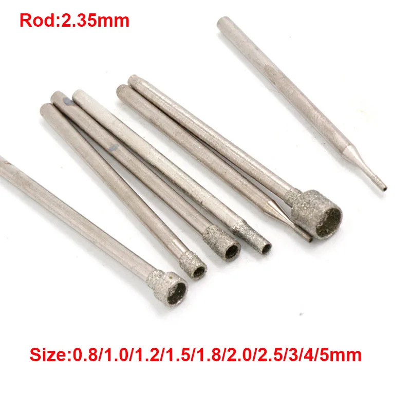 

10PCS 0.8-5mm Suction Needle Diamond Grinding Head Grind Needle Bits Drill Head Emery Eye-absorbing Bit Hole 2.35mm