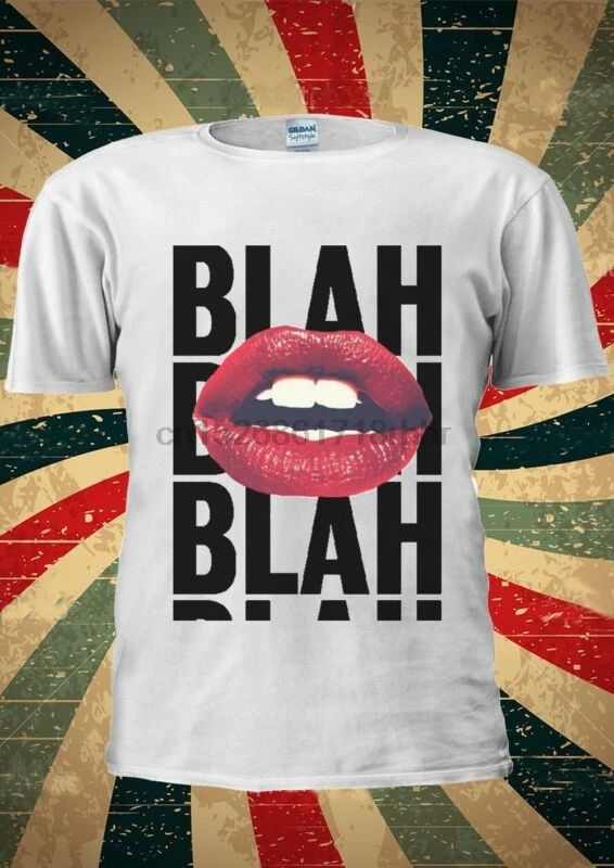 Бла Губы Поцелуй Tumblr модная футболка для мужчин женщин унисекс 1125 |
