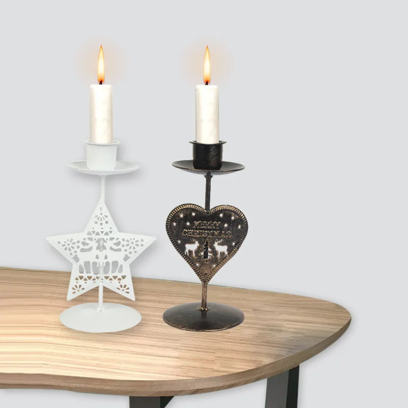 

Retro Christmas Ornaments Christmas Creative Candle Holder Decoration Christmas Eve Gift Iron Candle Holder