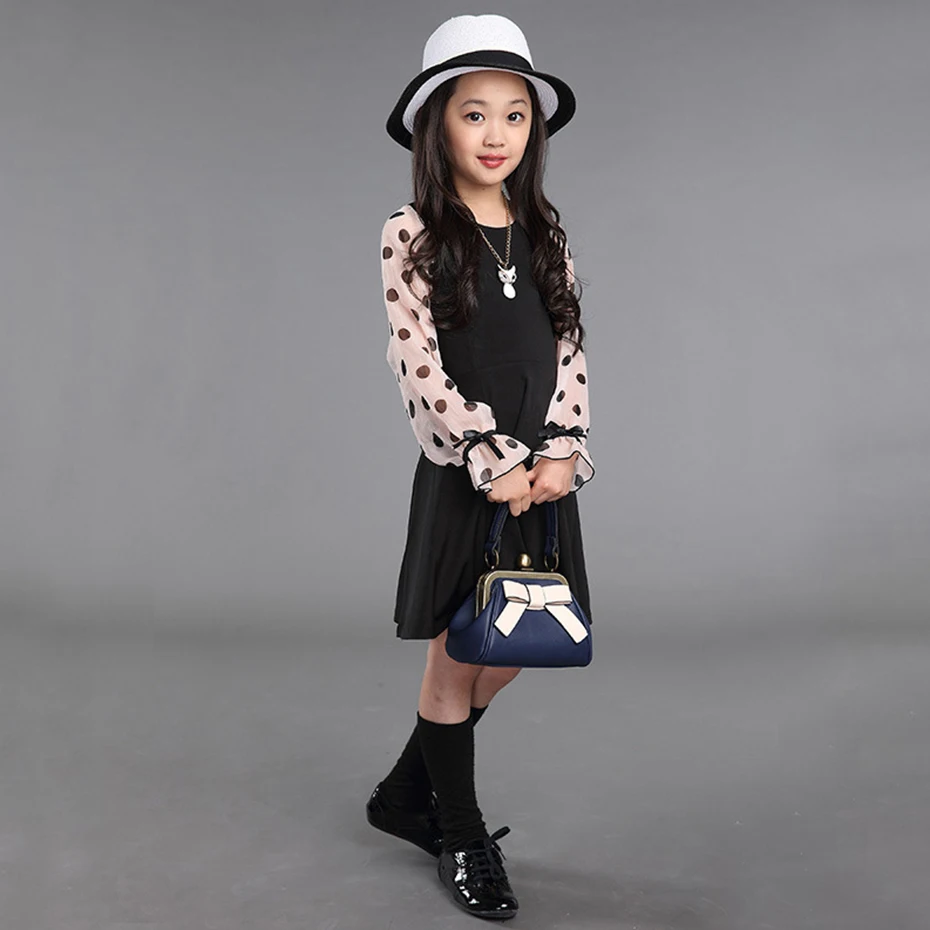 Spring Girls Dress Floral Printed Children 100% Cotton Teenage Kids Clothes 6 8 10 12 14 Year | Детская одежда и обувь