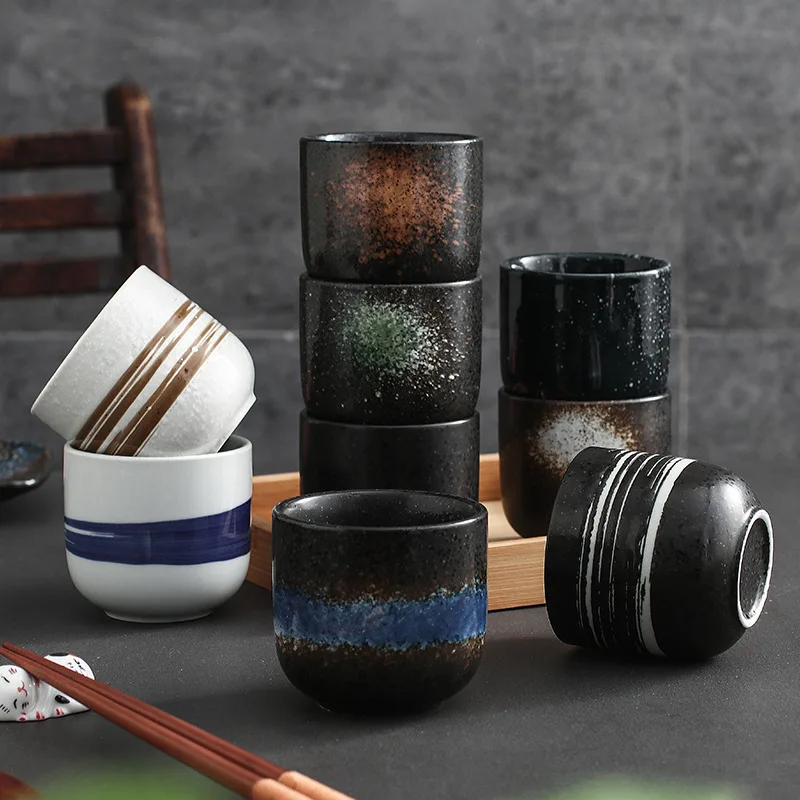 

200ml Chinese Retro Style Handmade Color Glaze High Temperature Firing Ceramic Teacup Water cup Porcelain Tea Cups