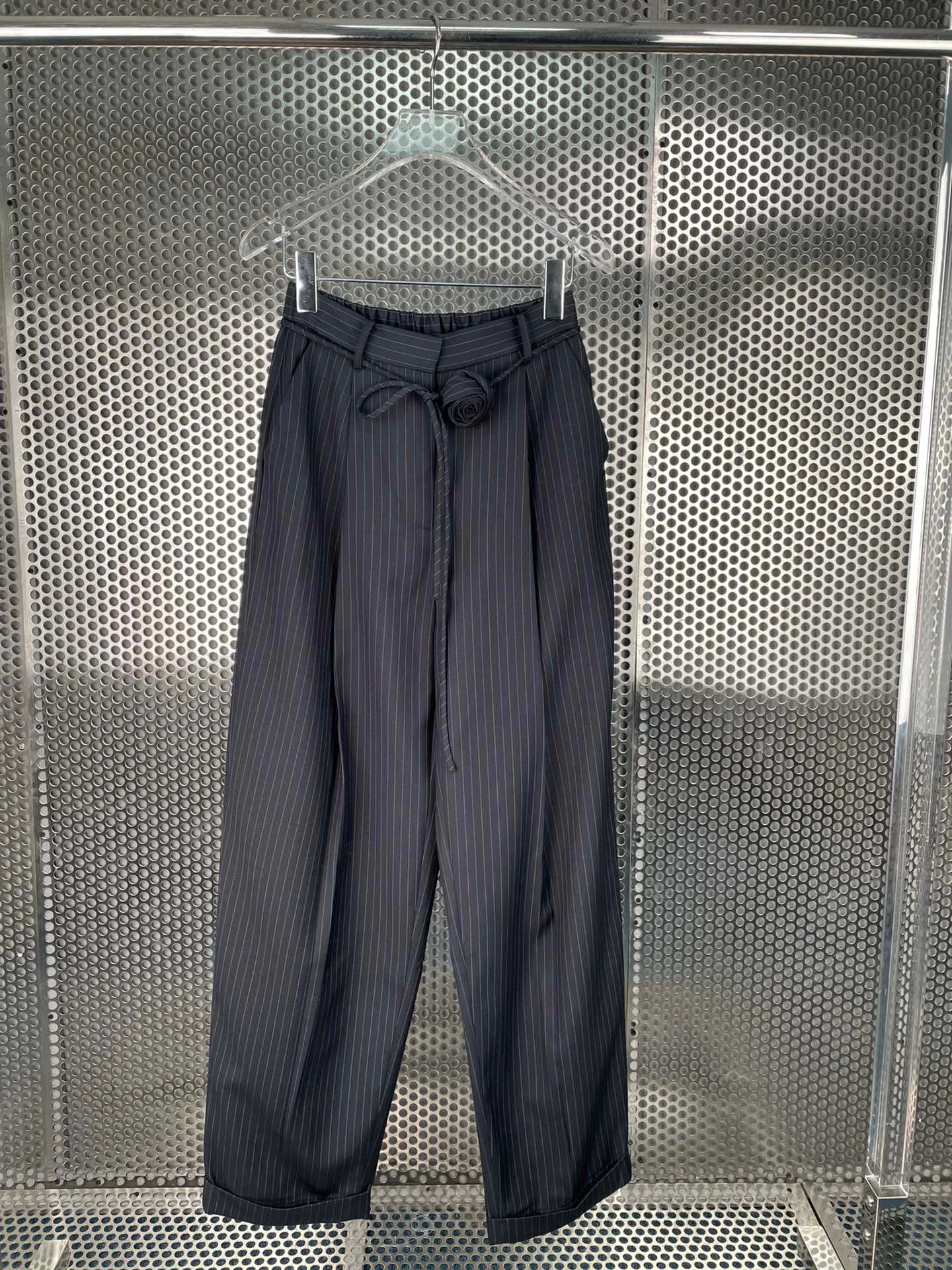 

Striped Loose Casual Straight Pants Women Designer Clothes