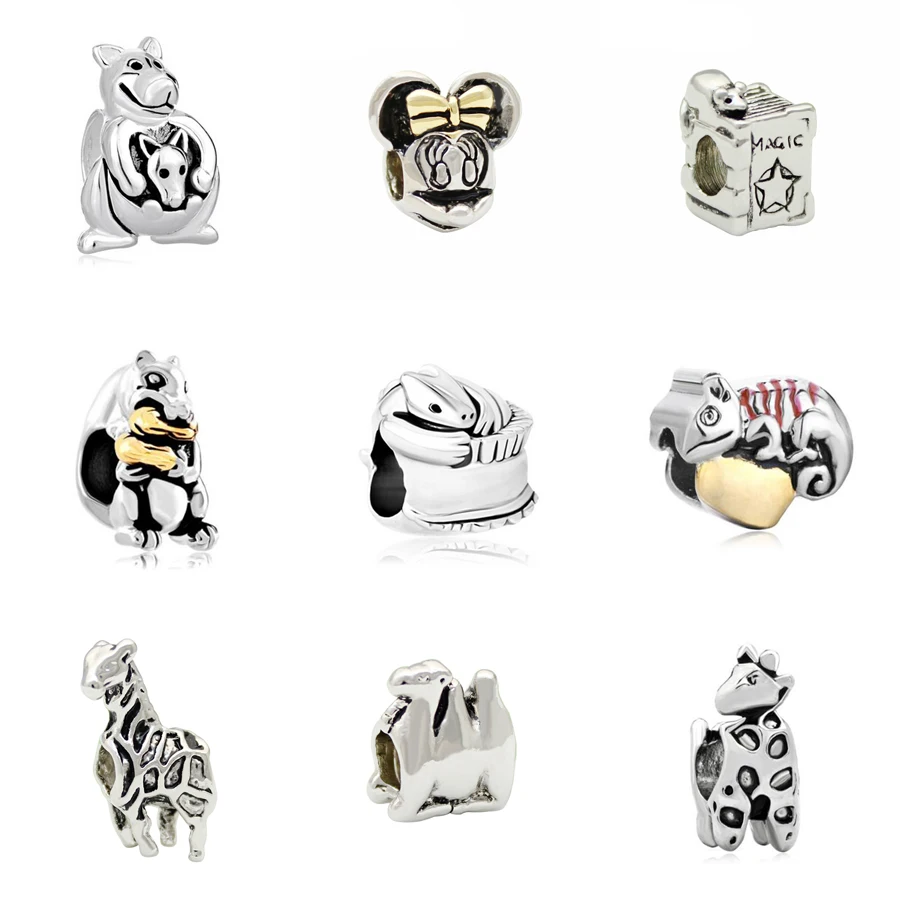 Animal Charm Bead Squirrel & Kangaroo Giraffe Camel Mouse Magic Book | Украшения и аксессуары