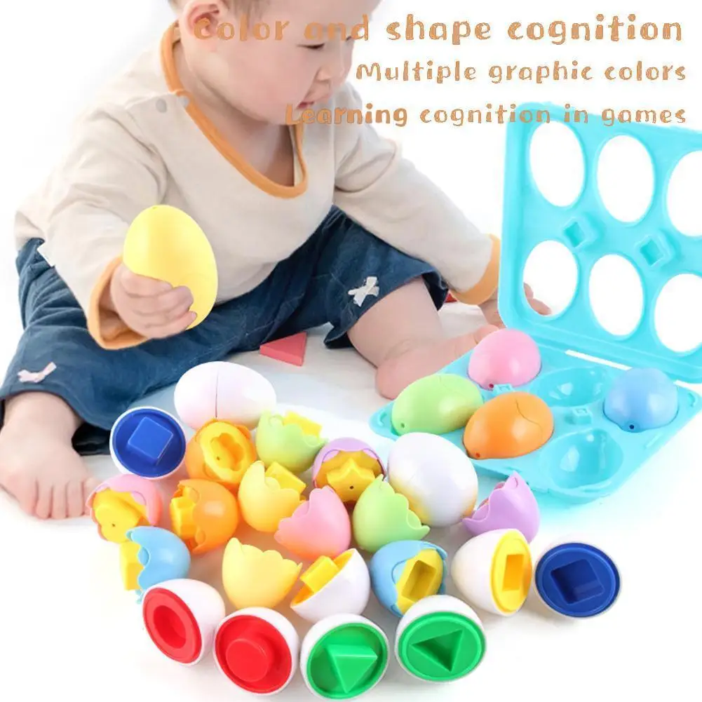 

Kids Fun Color Egg Shape Puzzle Early Learning Geometric Figures Recognition Montessori Toys For Toddlers Children Toy N8m6