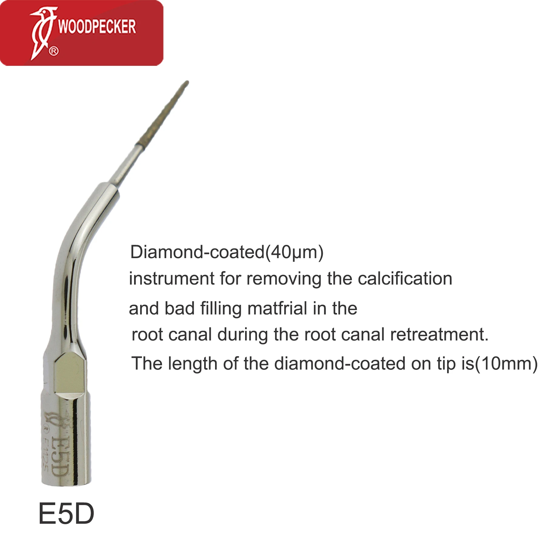 

100% Оригинальный Woodpecker стоматологический ультразвуковой скалер, наконечники для отключения корневого канала E5D